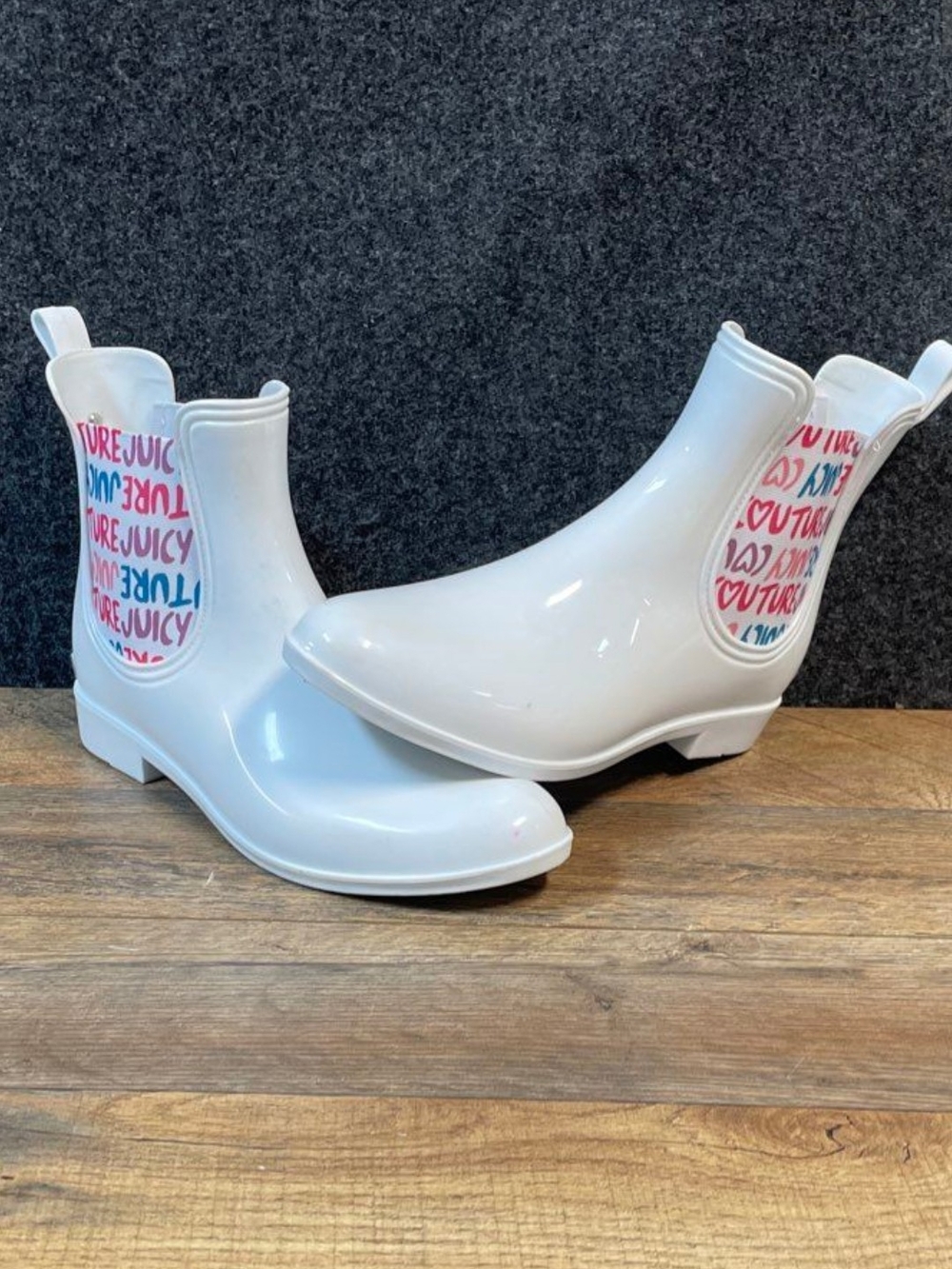 Juicy Couture Romance Ankle Rain Boots in WhiteSize 8 (UK 6, EU 39)